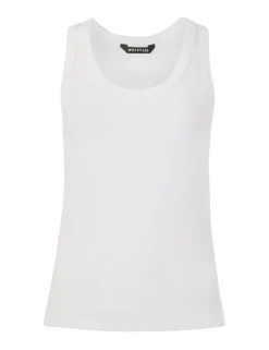 Cotton Rich Ribbed Scoop Neck Vest