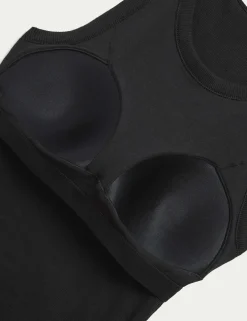 Cotton Rich Ribbed Scoop Neck Bra Vest Top