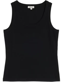 Cotton Rich Ribbed Scoop Neck Vest