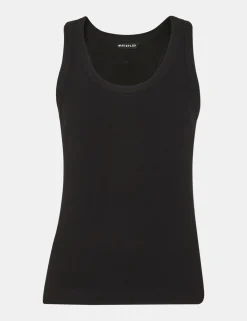 Cotton Rich Ribbed Scoop Neck Vest
