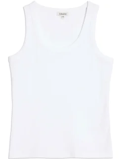 Cotton Rich Ribbed Scoop Neck Vest