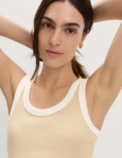Cotton Rich Ribbed Slim Fit Vest Top