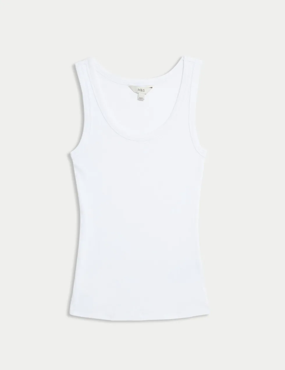 Cotton Rich Ribbed Slim Fit Vest Top