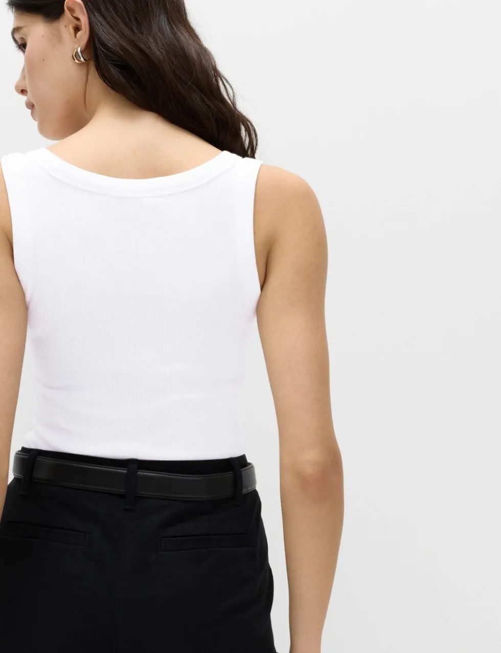 Cotton Rich Ribbed Slim Fit Vest Top