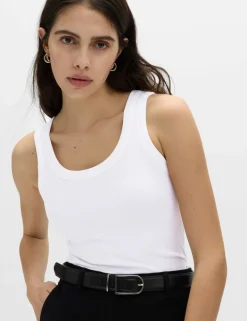 Cotton Rich Ribbed Slim Fit Vest Top