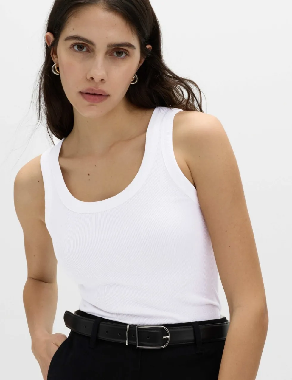 Cotton Rich Ribbed Slim Fit Vest Top