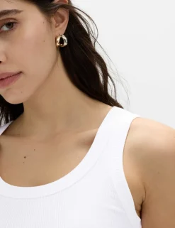 Cotton Rich Ribbed Slim Fit Vest Top