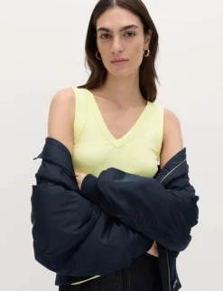 Cotton Rich Ribbed V-Neck Vest