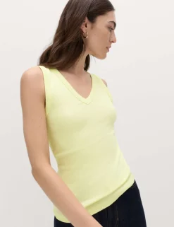 Cotton Rich Ribbed V-Neck Vest