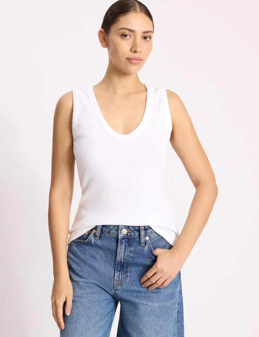Cotton Rich Ribbed V-Neck Vest