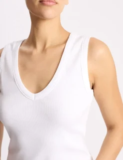 Cotton Rich Ribbed V-Neck Vest