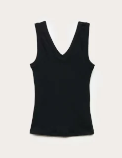 Cotton Rich Ribbed V-Neck Vest