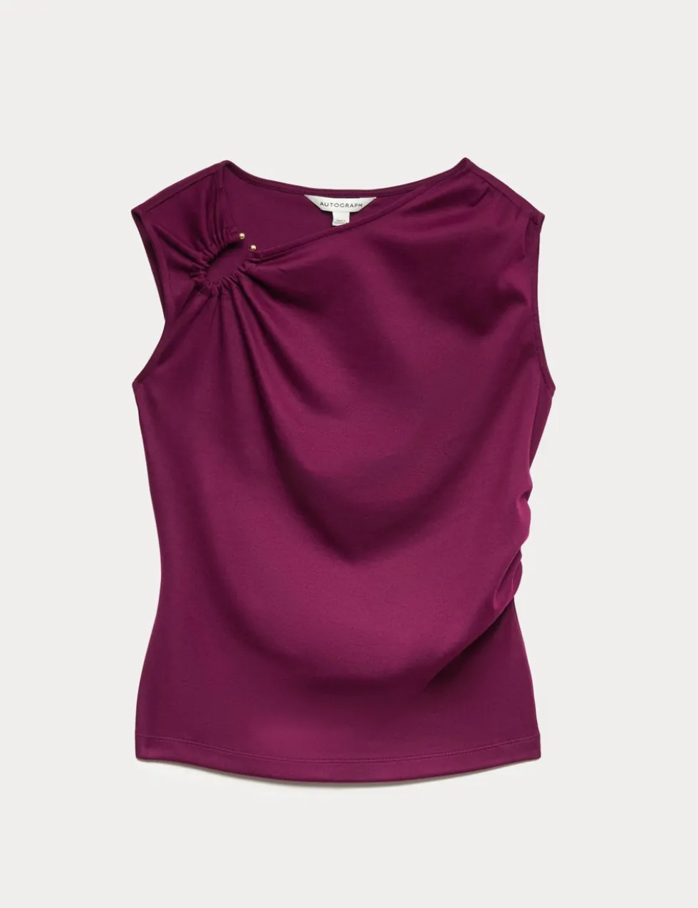 Cotton Rich Ruched Hardware Detail Top