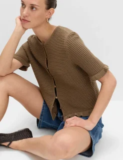Cotton Rich Ruffle Detail Cardigan