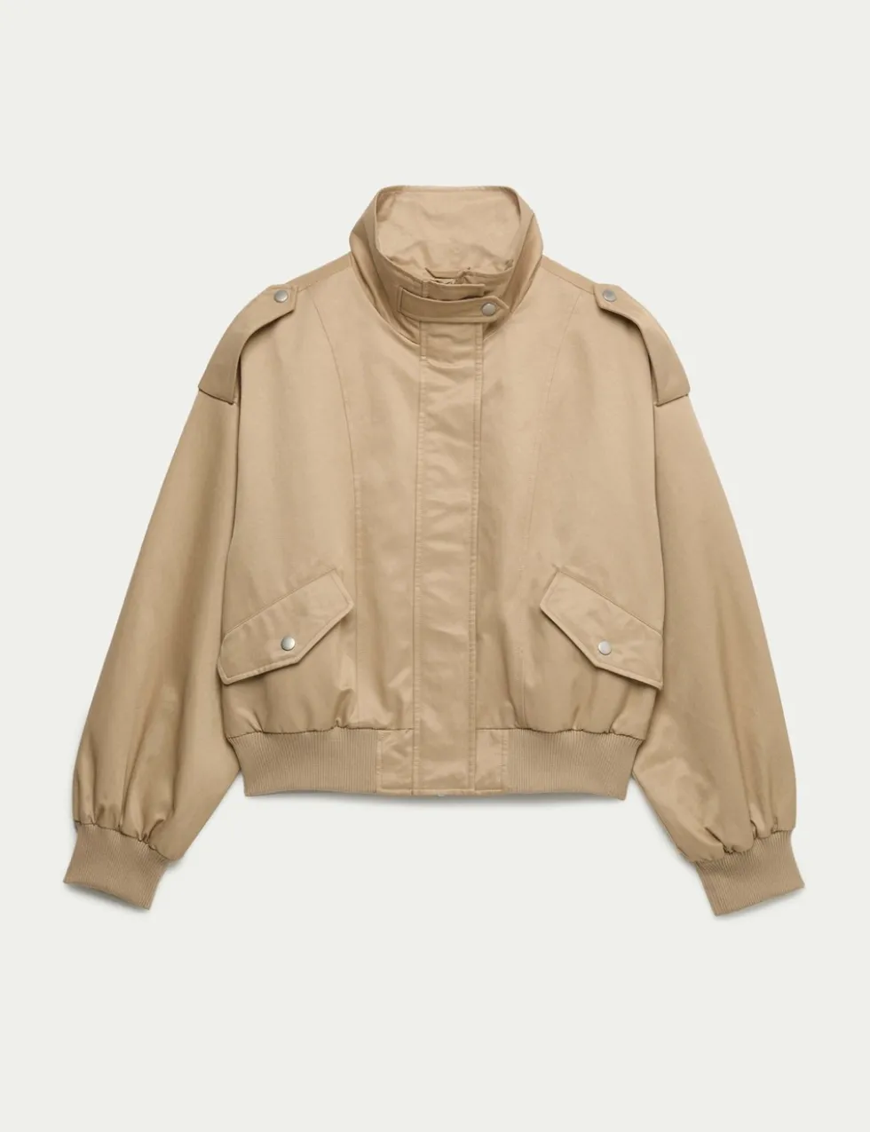 Cotton Rich Satin Look Bomber Jacket