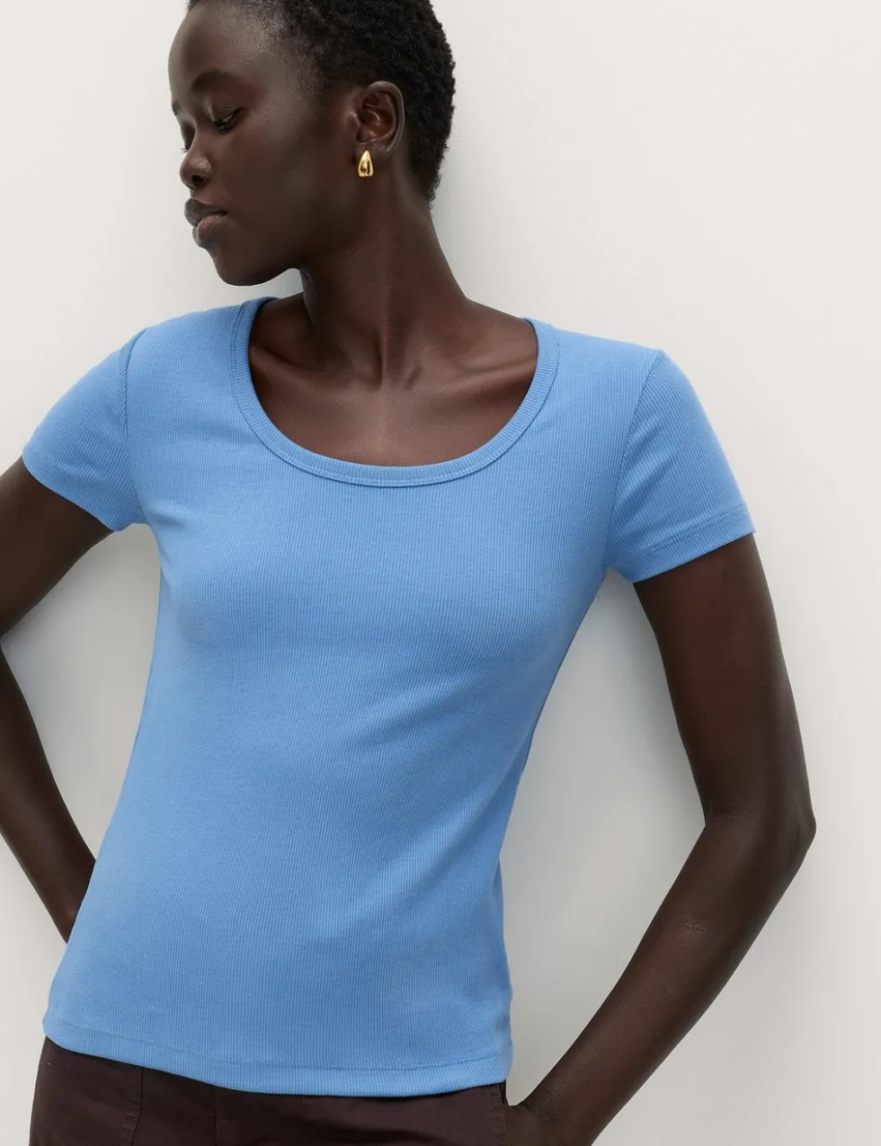 Cotton Rich Scoop Neck Slim Fit T-Shirt