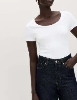 Cotton Rich Scoop Neck Slim Fit T-Shirt