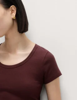 Cotton Rich Scoop Neck T-Shirt