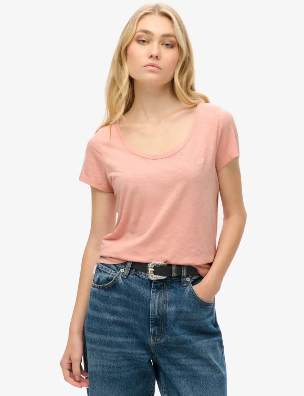 Cotton Rich Scoop Neck T-Shirt