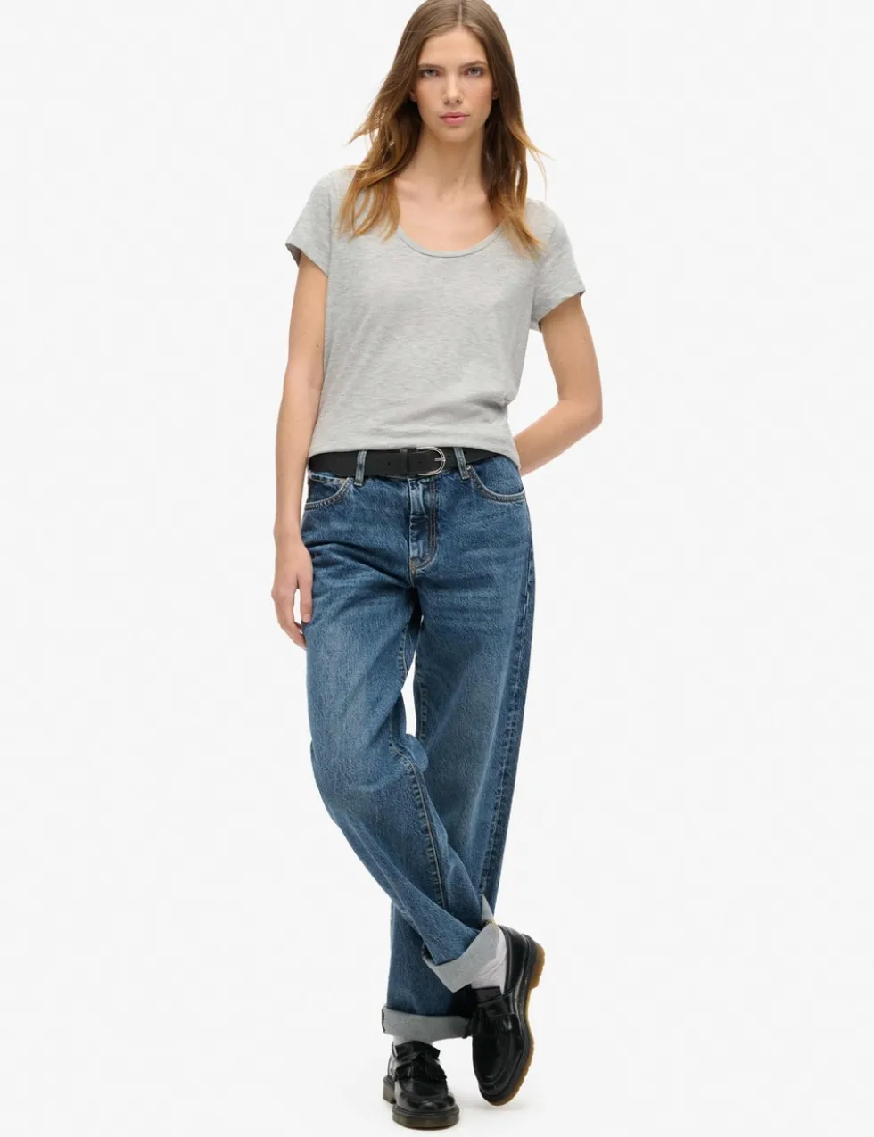 Cotton Rich Scoop Neck T-Shirt
