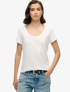 Cotton Rich Scoop Neck T-Shirt