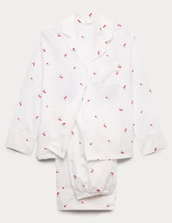 Cotton Rich Seersucker Printed Pyjama Set