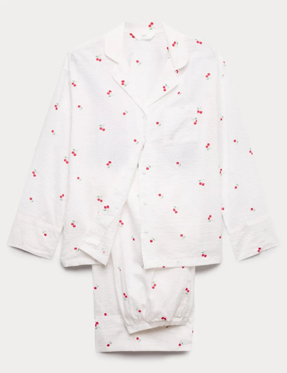Cotton Rich Seersucker Printed Pyjama Set