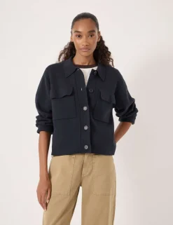 Cotton Rich Shacket with Wool