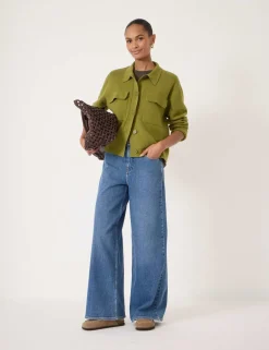 Cotton Rich Shacket with Wool