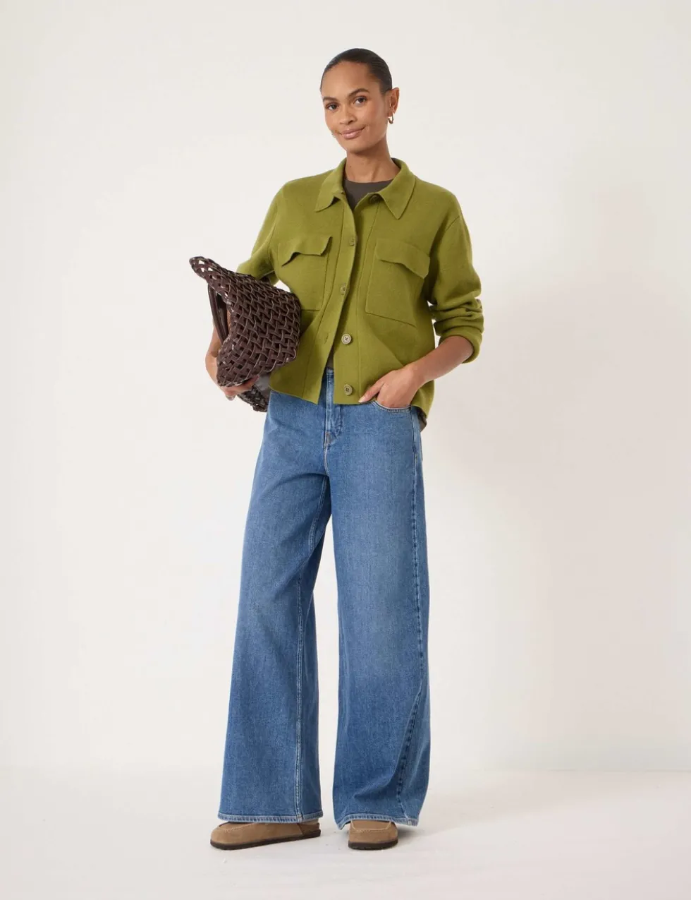Cotton Rich Shacket with Wool