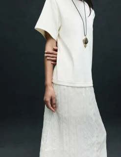 Cotton Rich Sheer Panel T-Shirt Dress