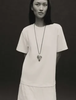 Cotton Rich Sheer Panel T-Shirt Dress