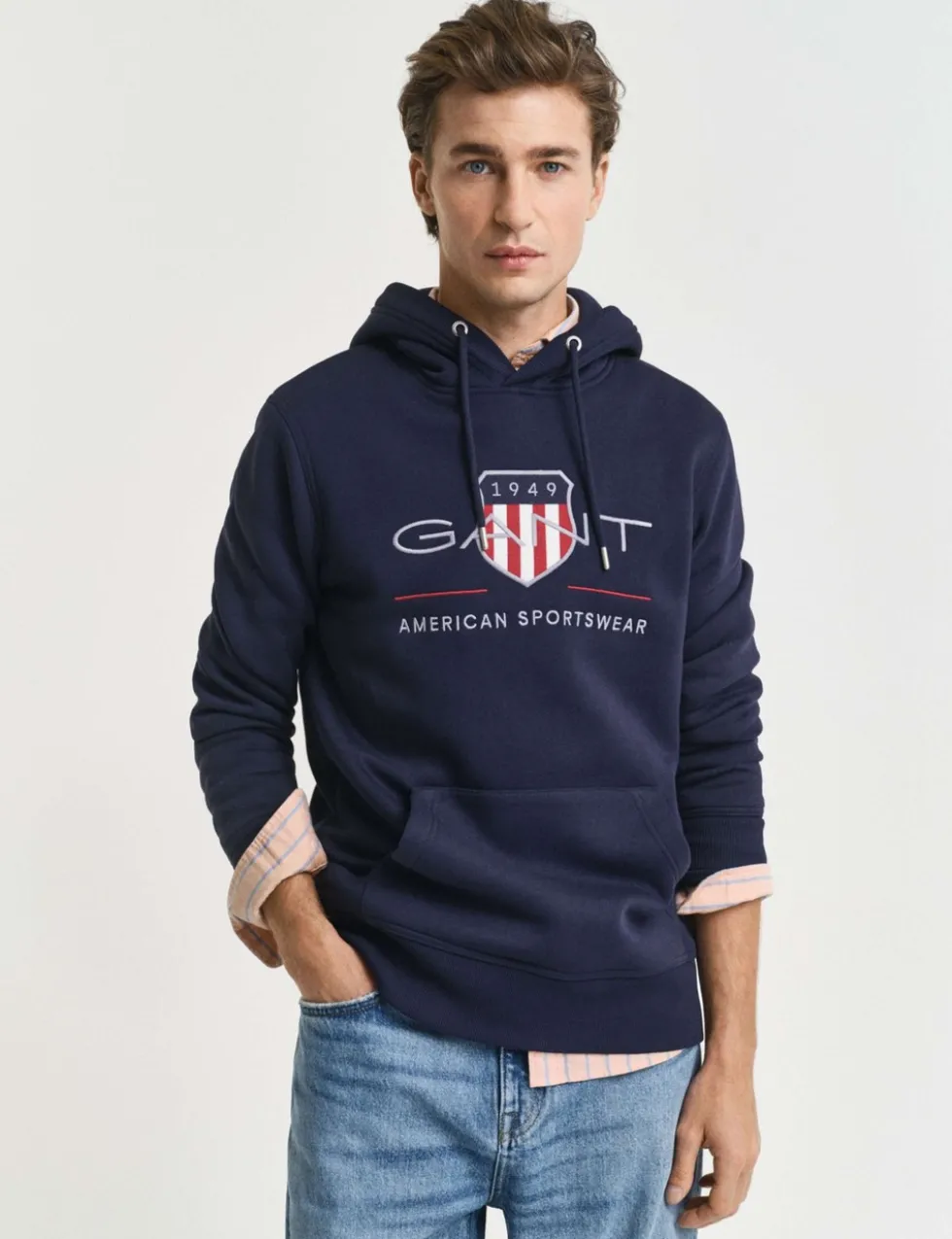 Cotton Rich Shield Logo Embroidery Hoodie