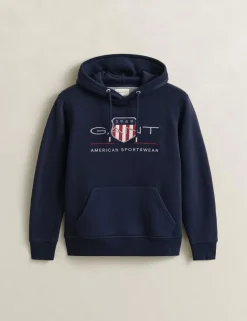 Cotton Rich Shield Logo Embroidery Hoodie