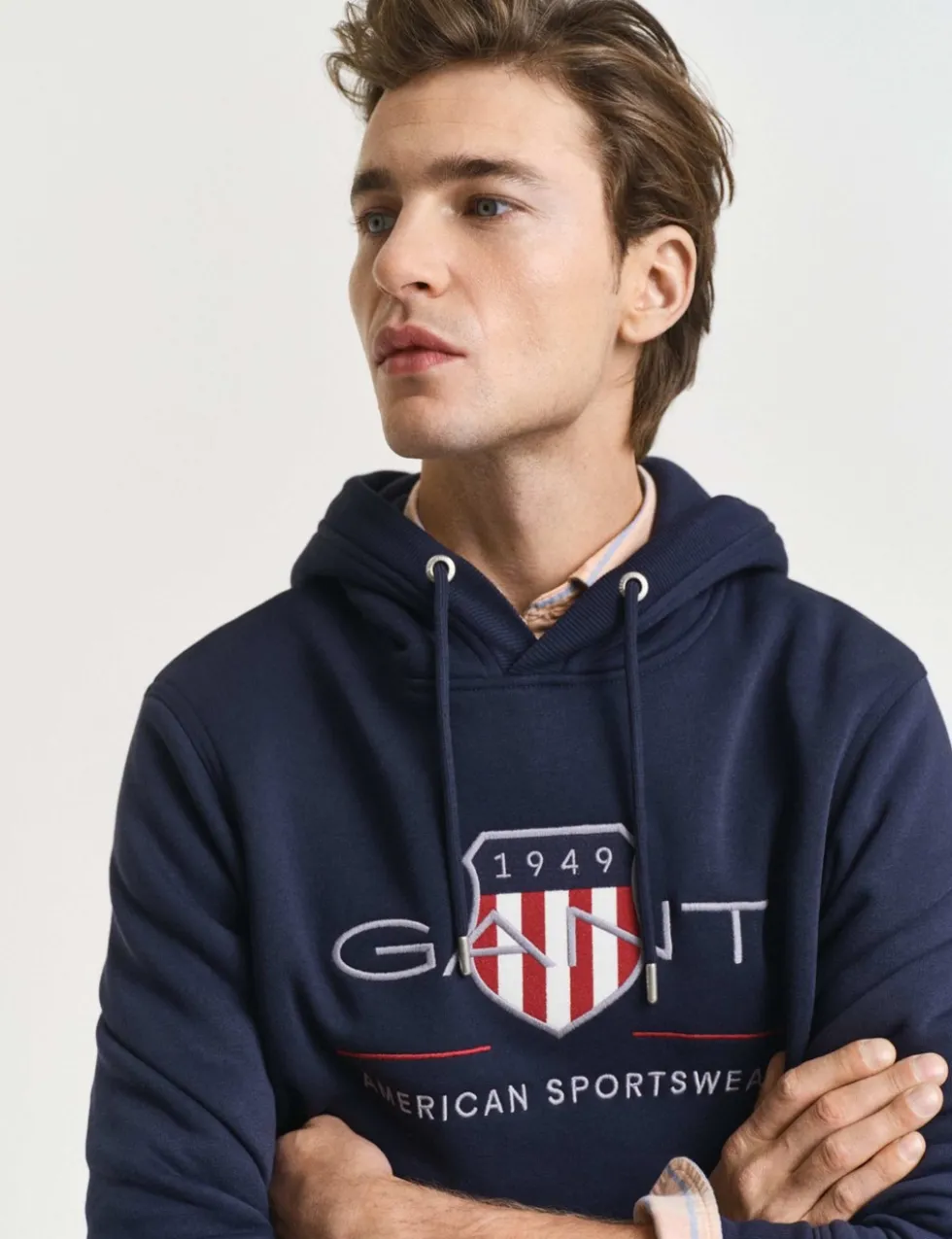 Cotton Rich Shield Logo Embroidery Hoodie
