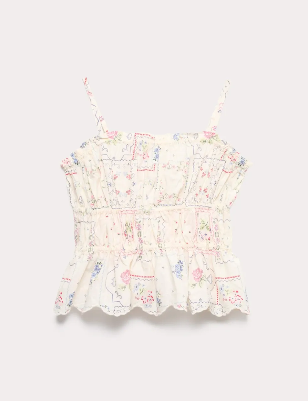 Cotton Rich Shirred Cami Vest Top (6-16 Yrs)