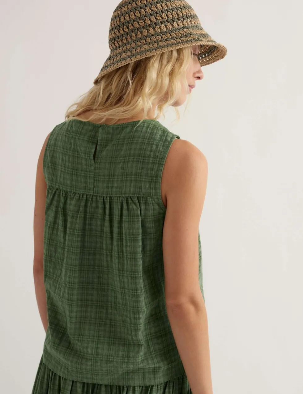 Cotton Rich Slash Neck Vest Top