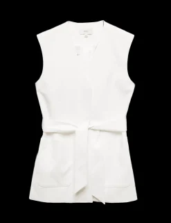 Cotton Rich Sleeveless Jacket with Modal
