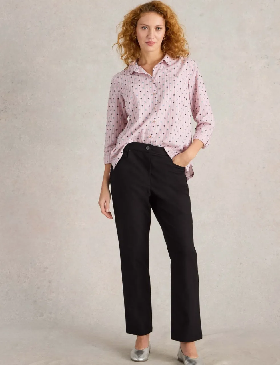 Cotton Rich Slim Fit Ankle Grazer Trousers
