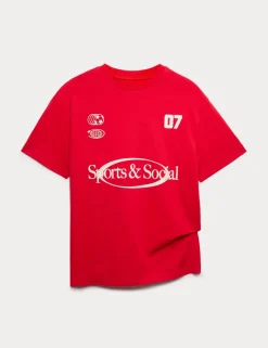 Cotton Rich Sporty Graphic T-Shirt (6-16 Yrs)