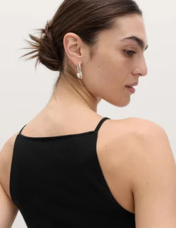 Cotton Rich Square Neck Spaghetti Strap Vest