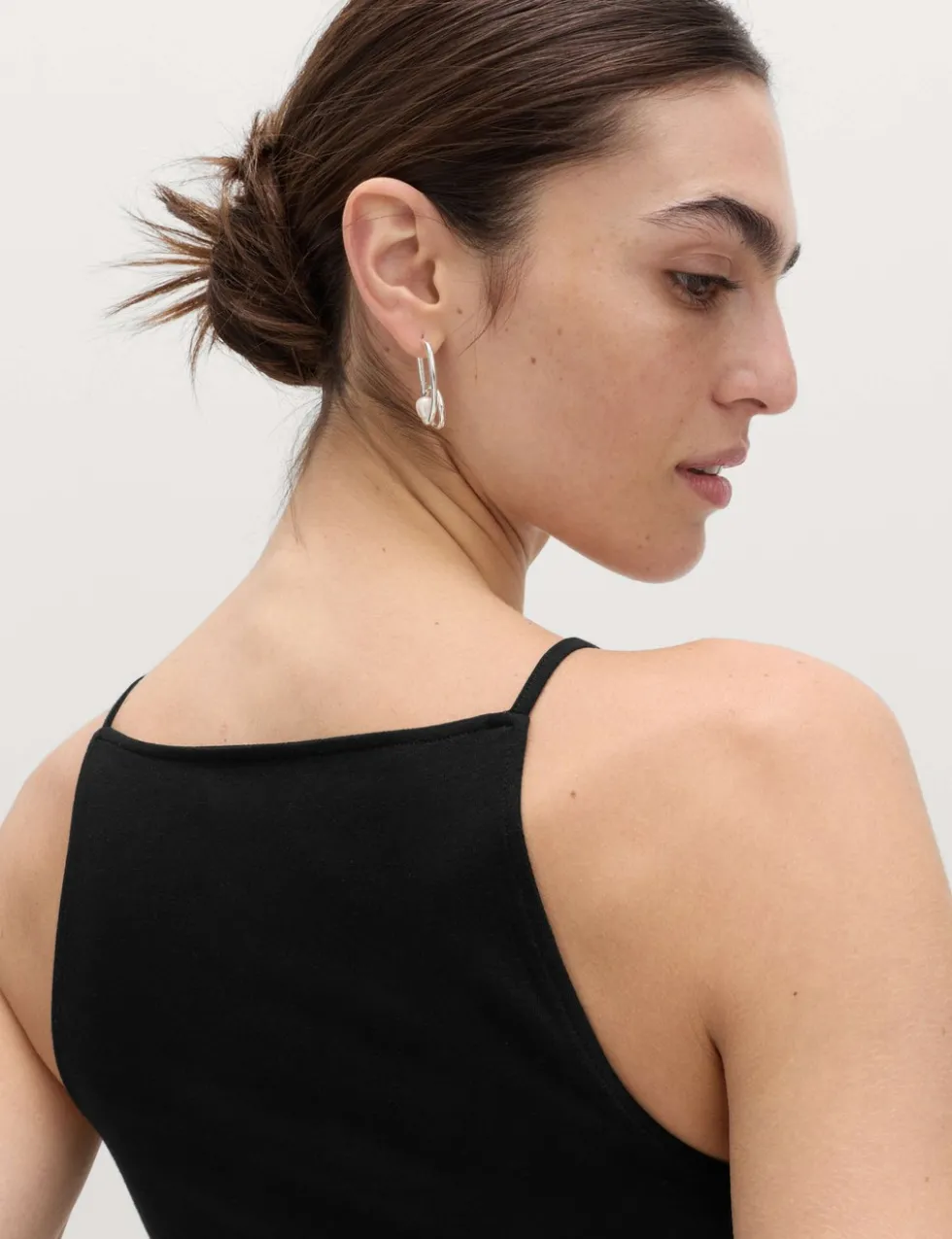 Cotton Rich Square Neck Spaghetti Strap Vest