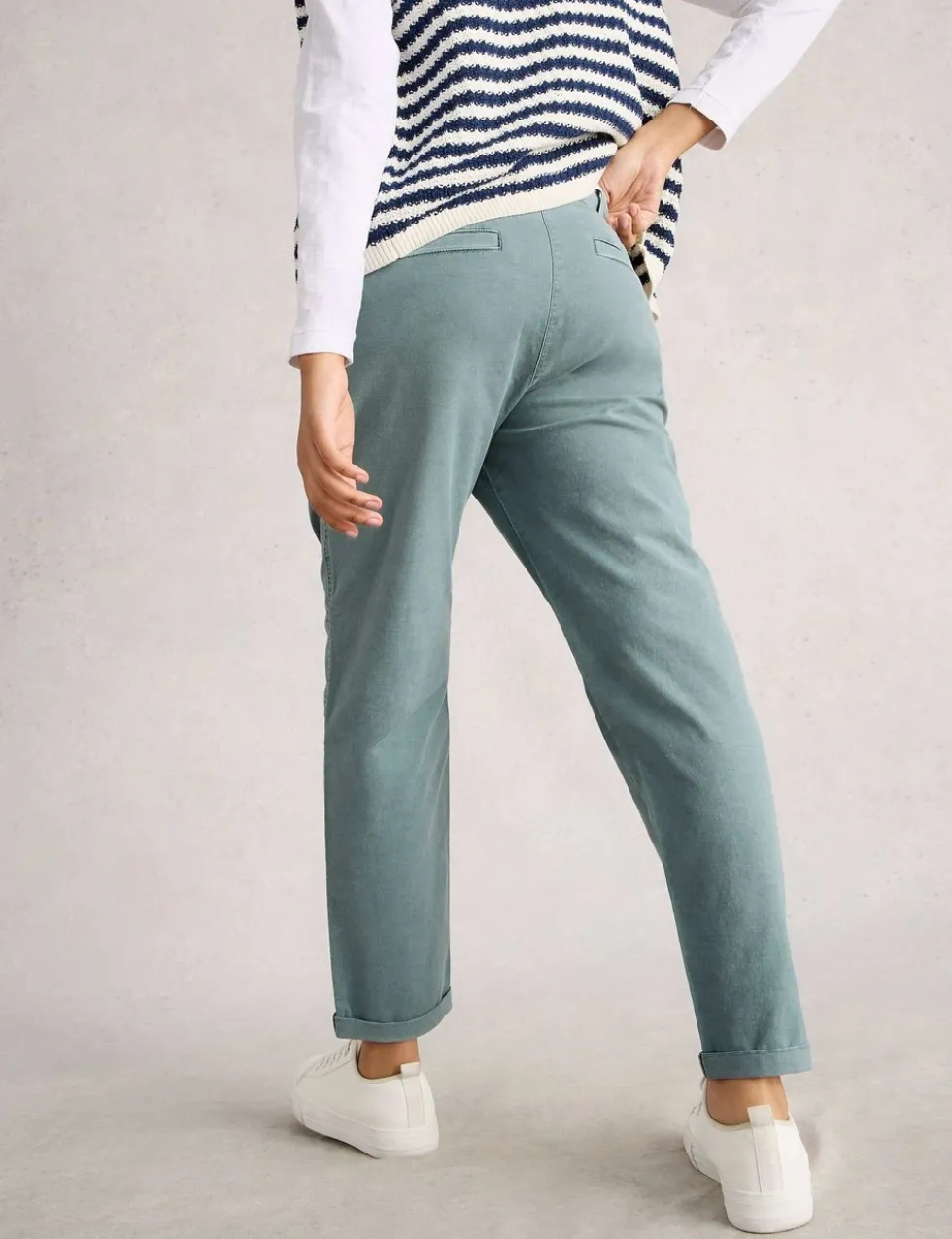Cotton Rich Straight Leg Chinos with Linen