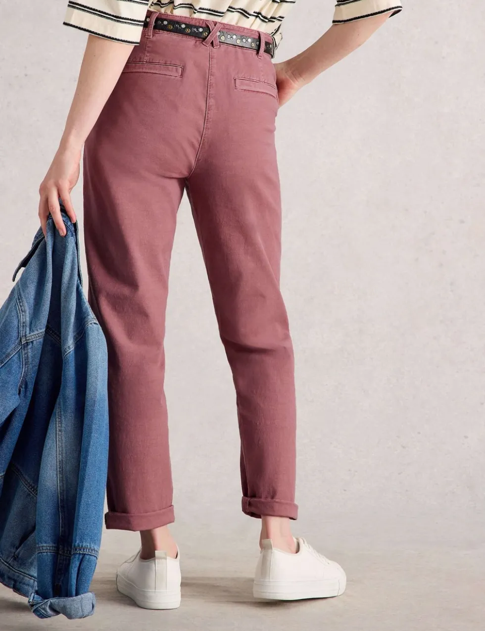 Cotton Rich Straight Leg Chinos with Linen