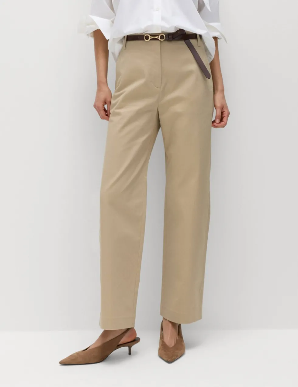 Cotton Rich Straight Leg Trousers