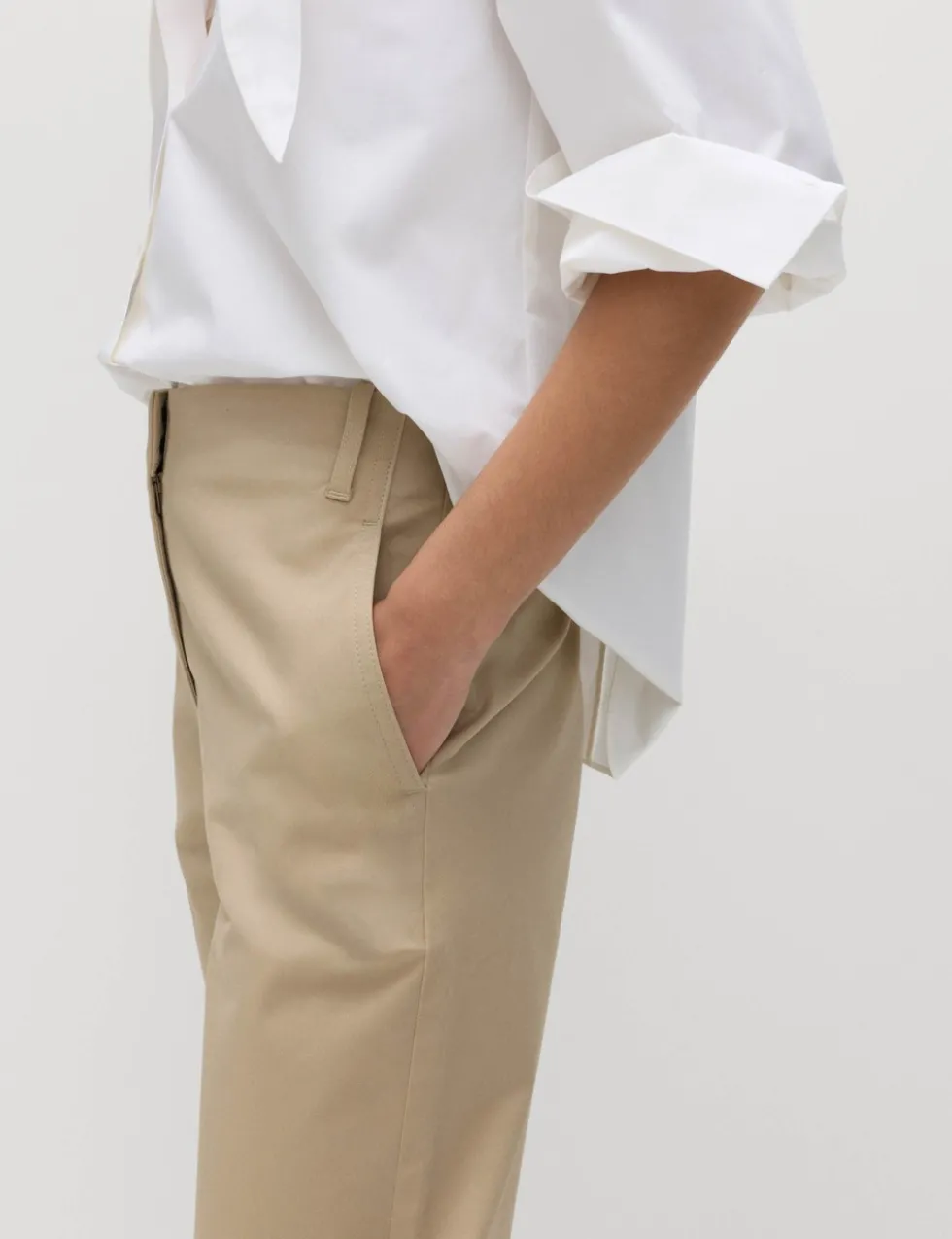 Cotton Rich Straight Leg Trousers