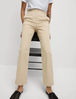 Cotton Rich Straight Leg Ankle Grazer Trousers