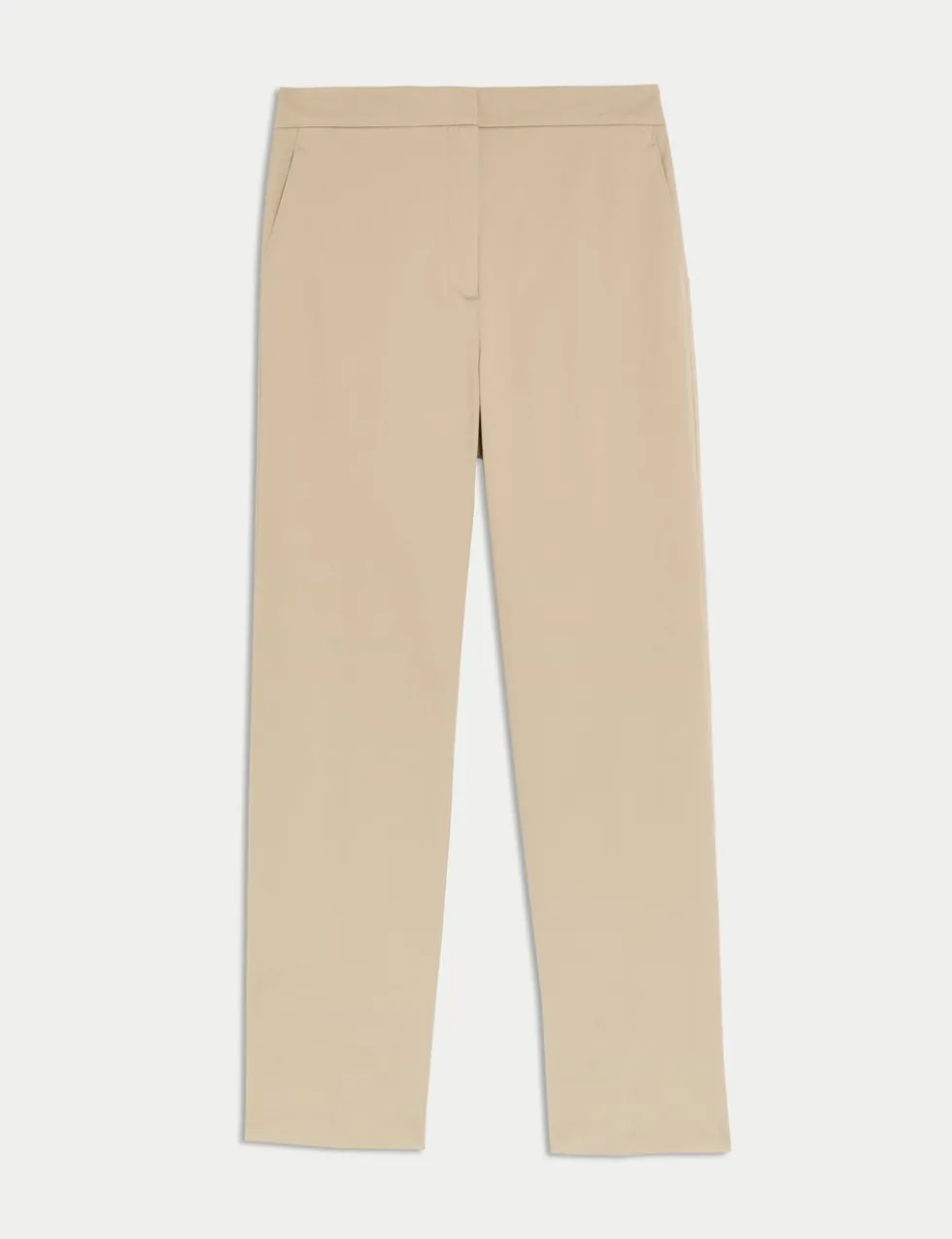 Cotton Rich Straight Leg Ankle Grazer Trousers