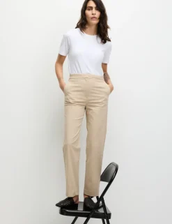 Cotton Rich Straight Leg Ankle Grazer Trousers