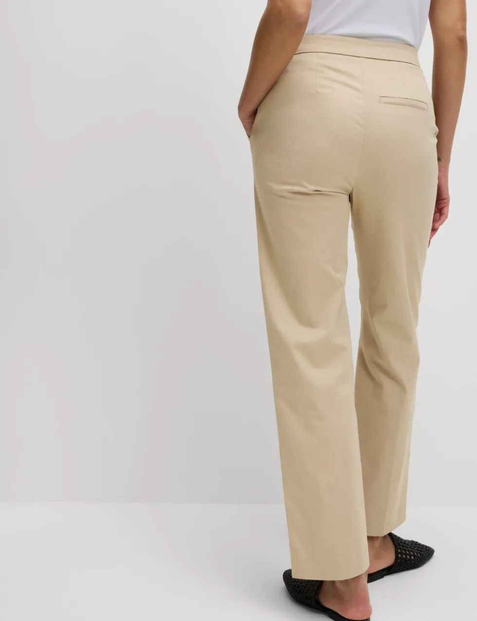 Cotton Rich Straight Leg Ankle Grazer Trousers